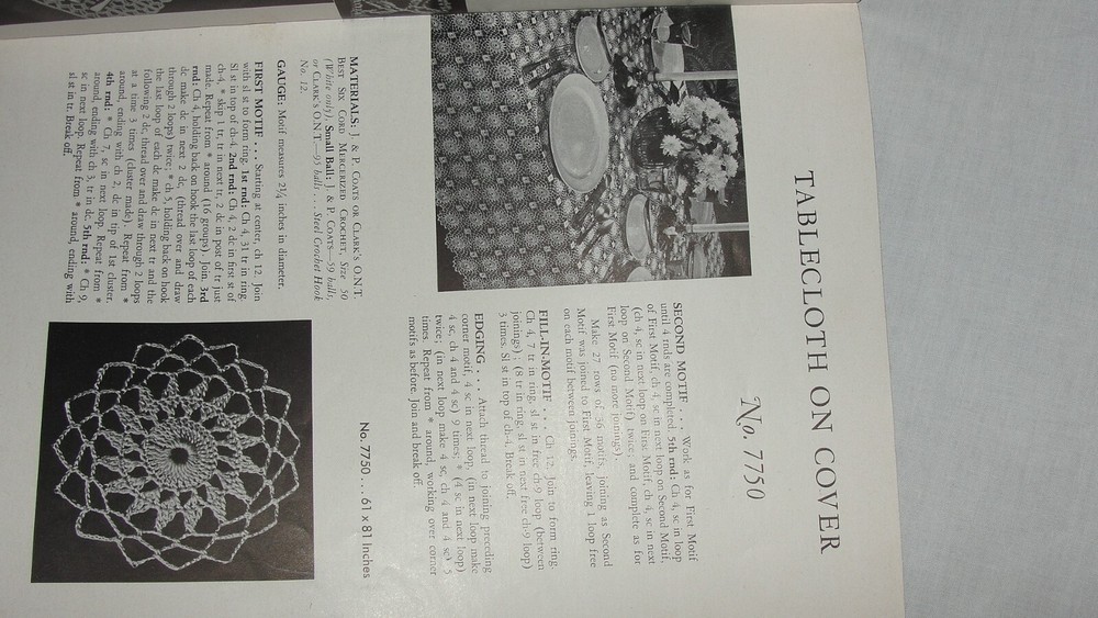 1947 COATS & CLARK CRAFT BOOK "TABLECLOTHS" #231 INSTRUCTION BOOK
