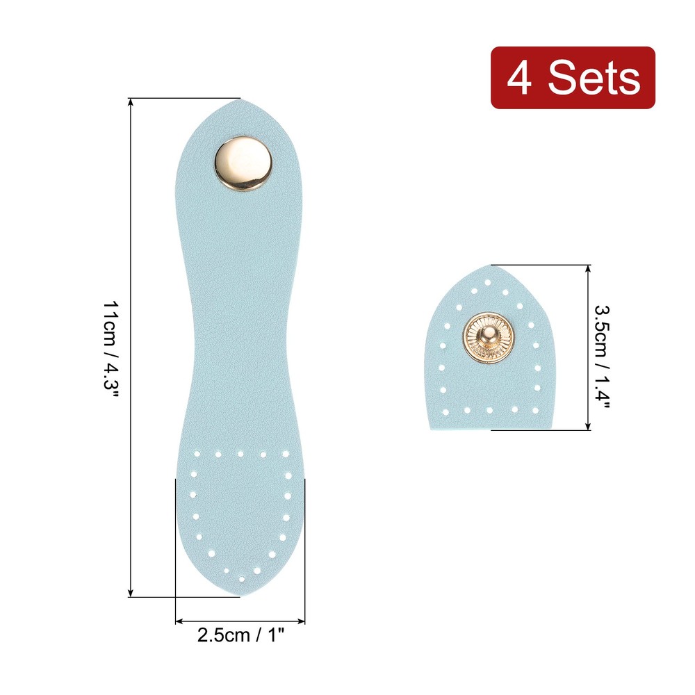 4 Sets Leather Snaps Buckles Blue Button Closures for Leather Products