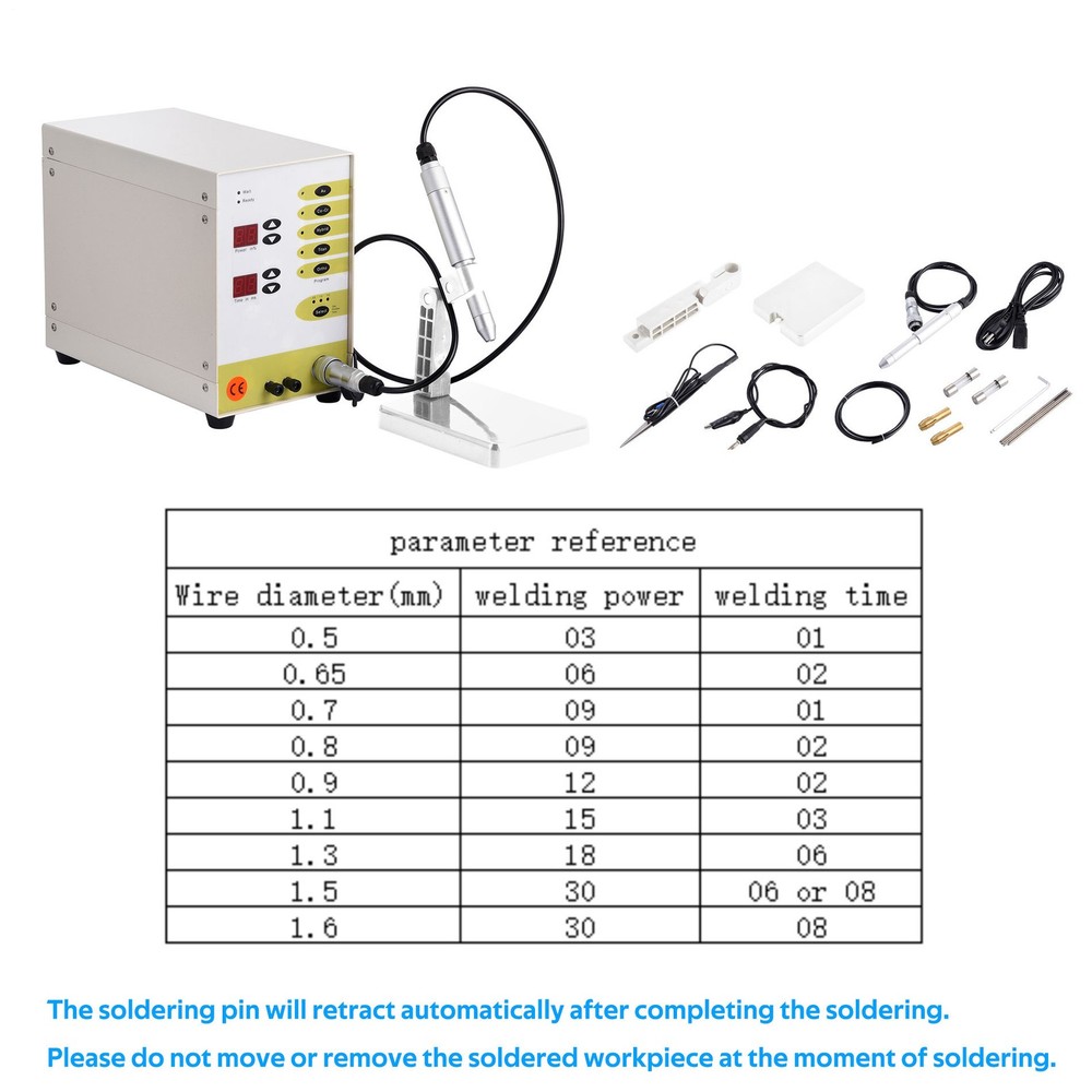 Automatic CNC Pulse Spot Welding Permanent Jewelry Welder Kit Arc Welding Adjust