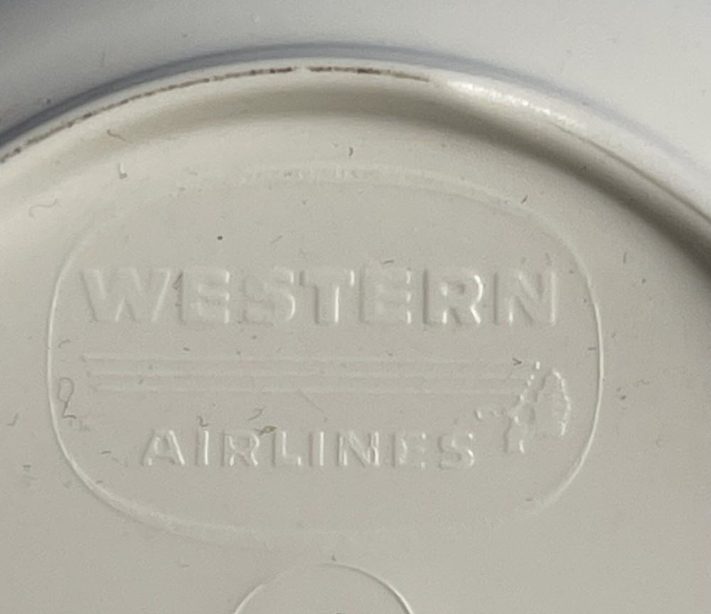 Western Airlines White Coffee Cup with handle by Plastics Inc.
