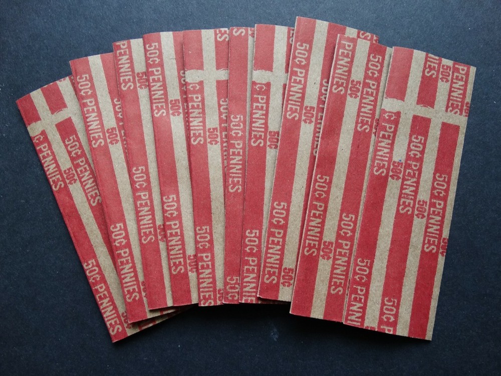 10 Penny Coin Striped Wrappers