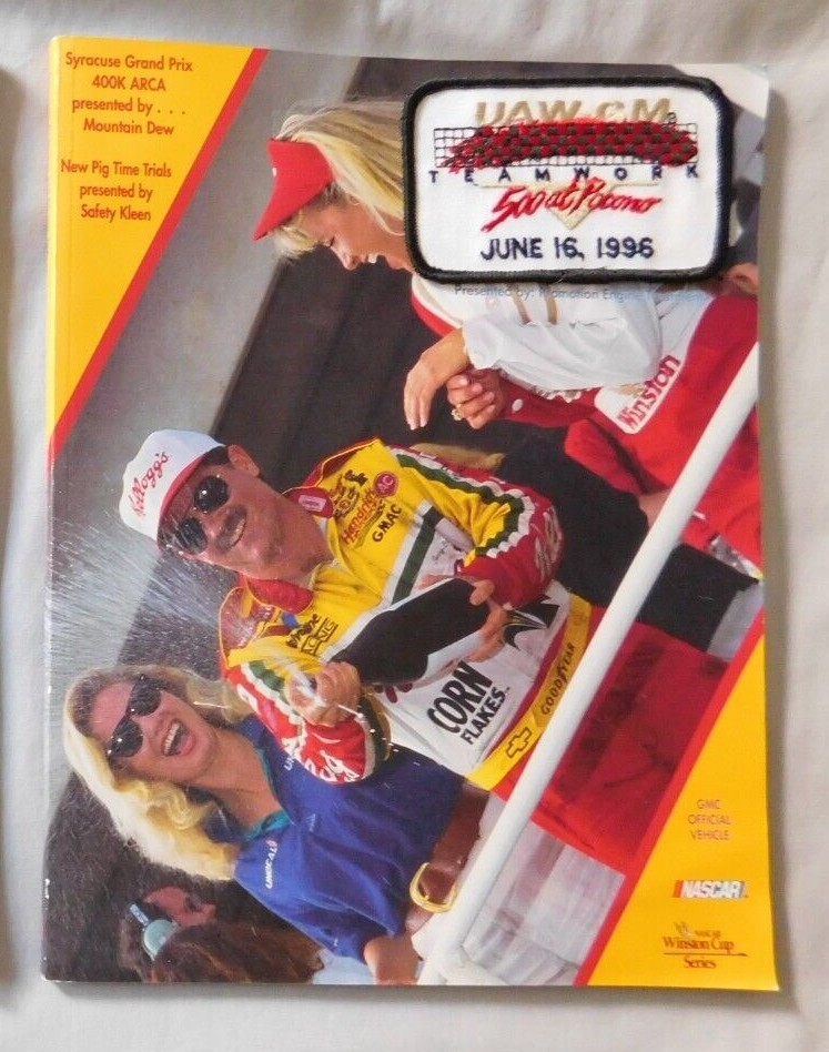 1996 UAW-GM TEAMWORK 500 at Pocono Program & patch June 16th 1996