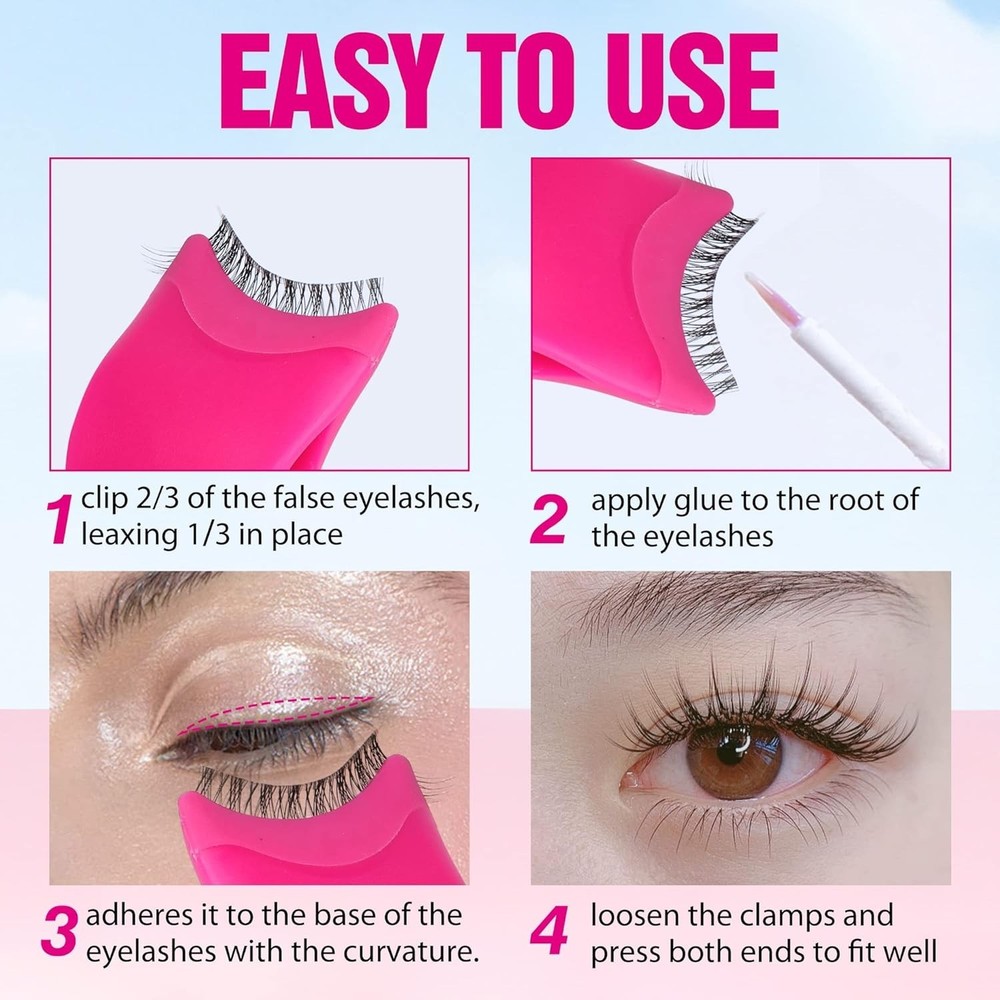 Elegant Plum False Eyelashes Applicator Clip - Perfect for Beginners