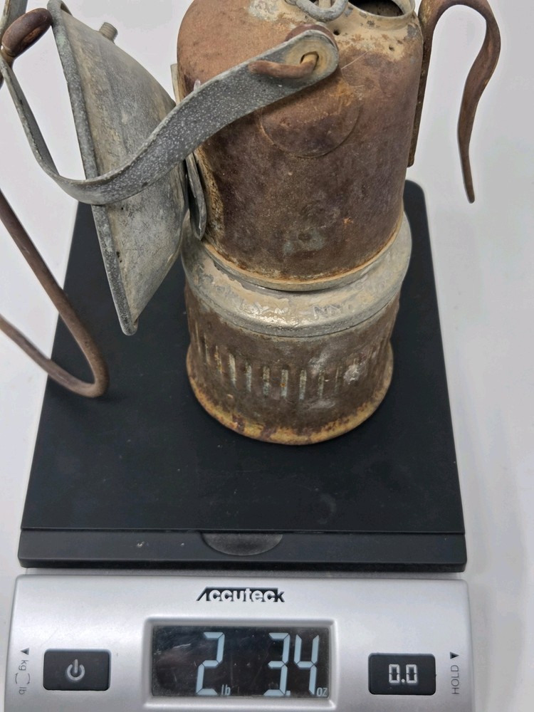 Vintage Dewar Carbide Miners Lamp With Hook