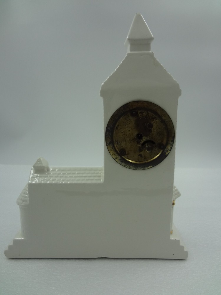 Ceramic Wind up Mantel Table Clock Vintage Works