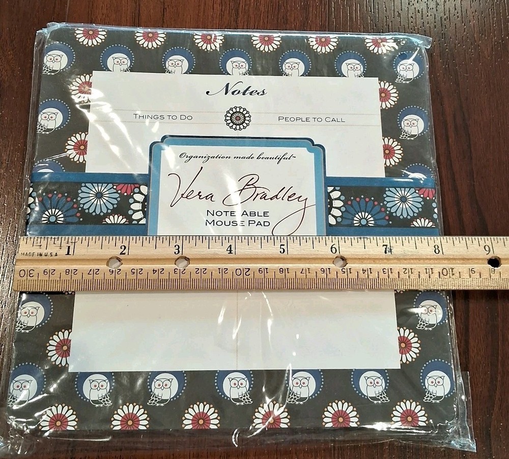 NEW Vera Bradley TAKE NOTE LINE Night Owl Note-able Mouse Pad 50 Sheet Note Pad