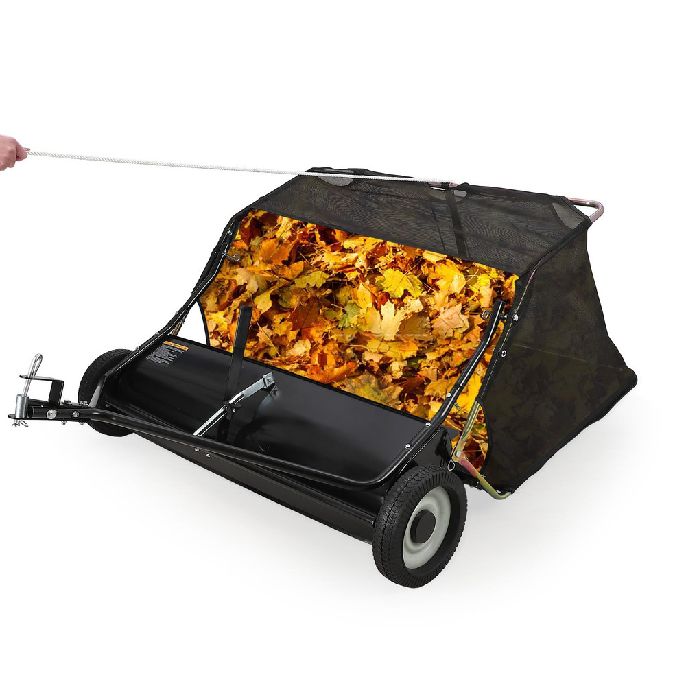 Lawn Sweeper 42" Tow Behind Pull Behind Leaf Collector with Height Adjustment
