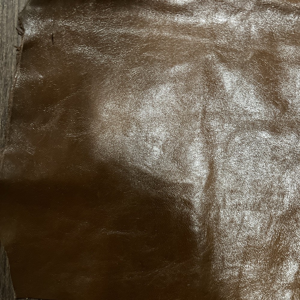 Dark brown DEER HIDE LEATHER 32”x27” irregular