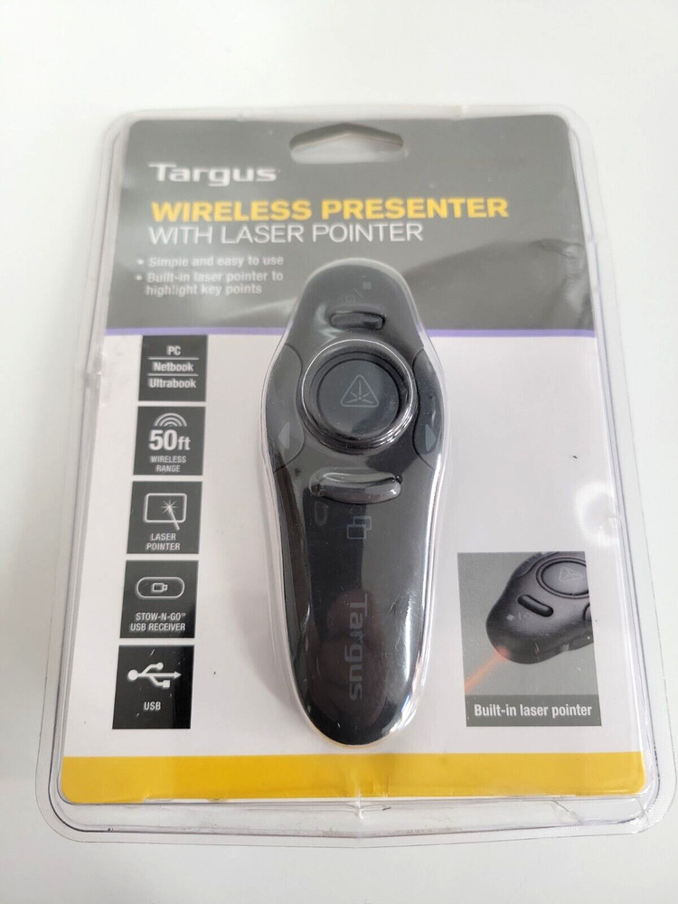 Targus Wireless Presenter With Laser Pointer w/ Mini USB Receiver 50' Foot Range