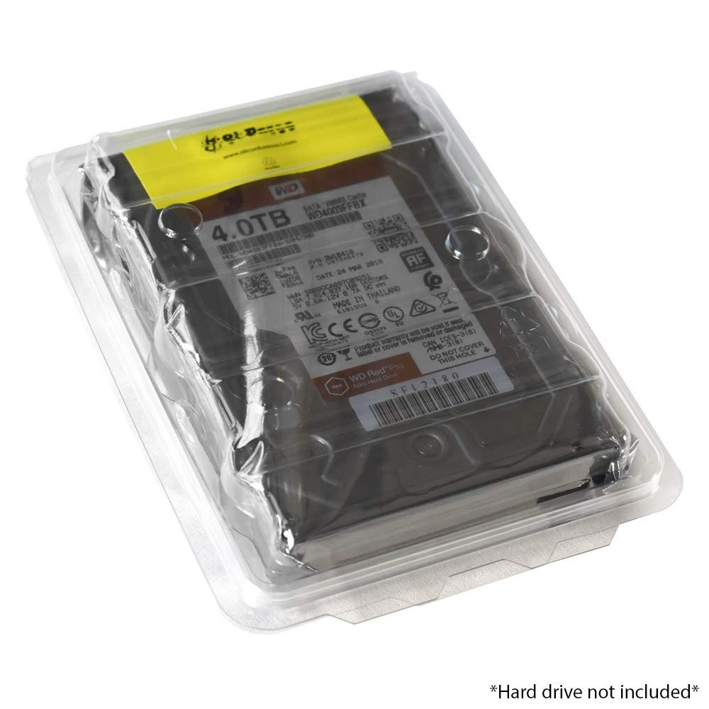 Plastic ESD Clamshell Case for 3.5" Internal Hard Drives (3.5" 10 Pack)