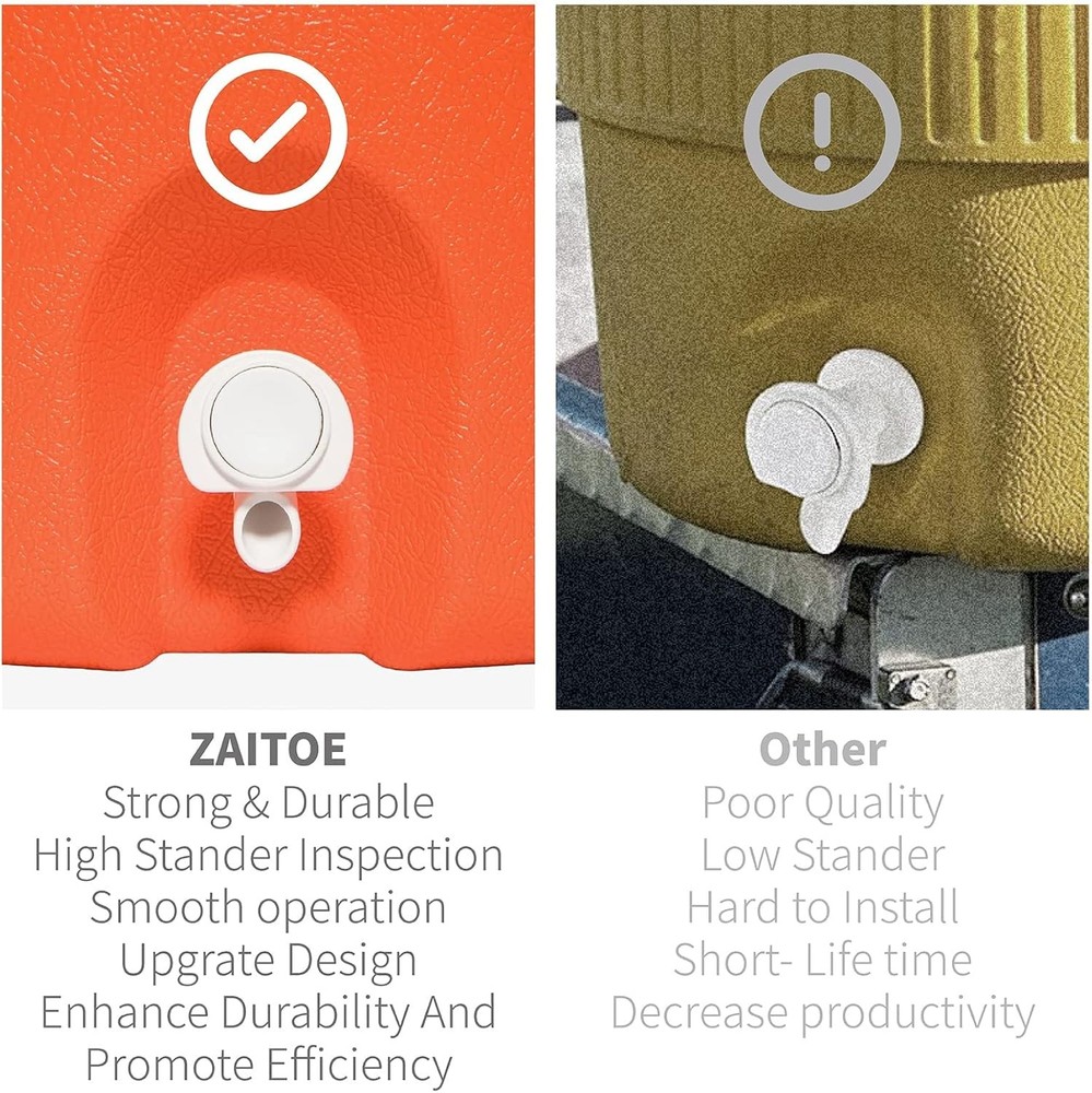 Push Button Spigot Replacement, Compatible with Igloo 2, 3, 5 and 10 White