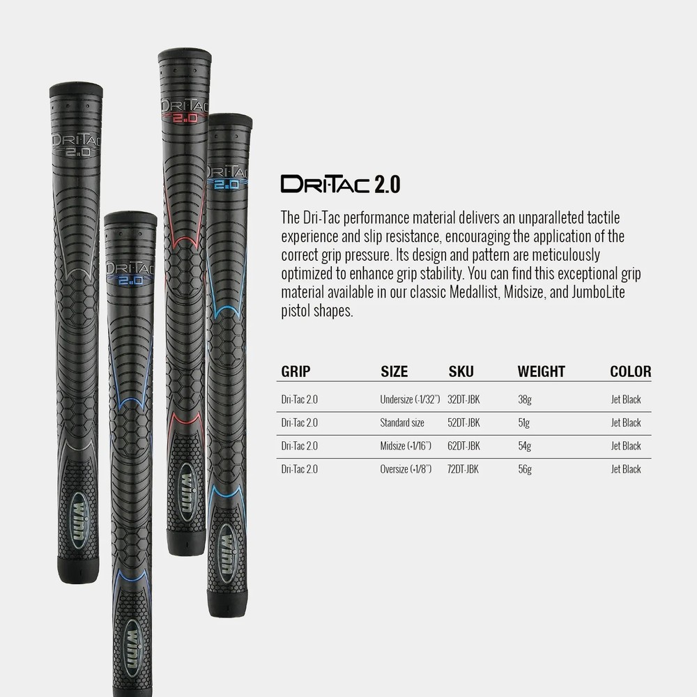 Winn Grips DRI-TAC 2.0 Undersize ,Standard ,Midsize , Oversize
