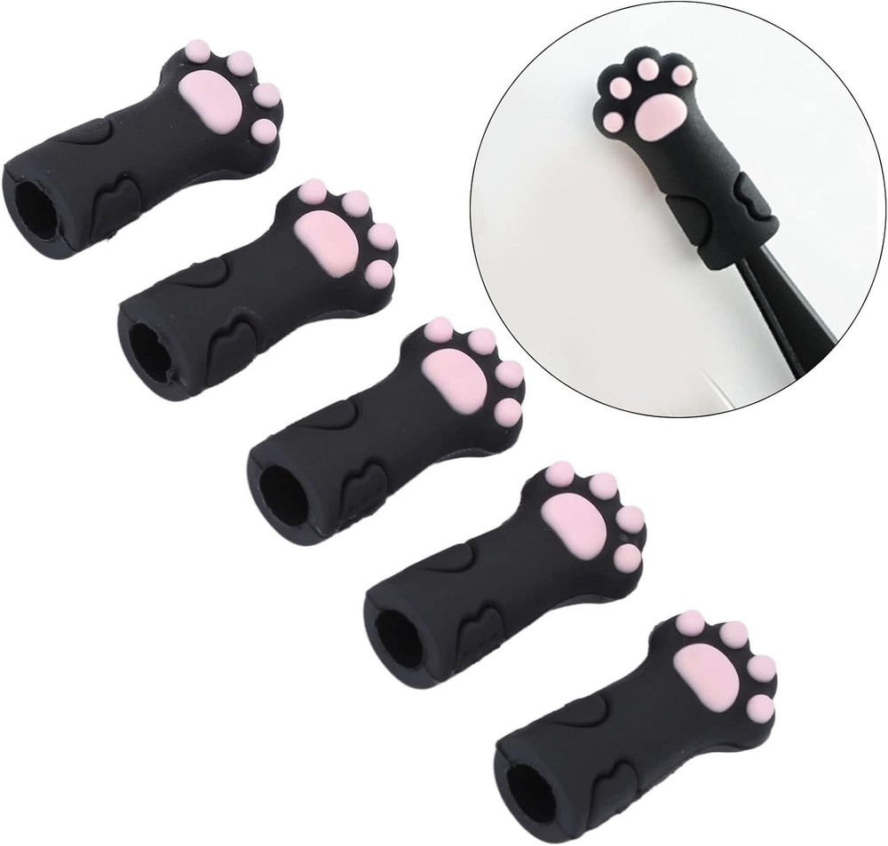 5pcs Cuticle Scissors Cover Protector, Cat Shape Silicone Cuticle Trimmer Protec