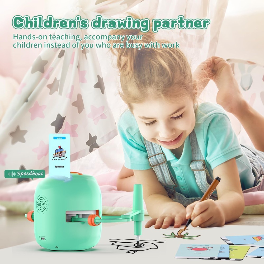 Interactive Educational Drawing Robot for Kids - Montessori Learning Toy with...