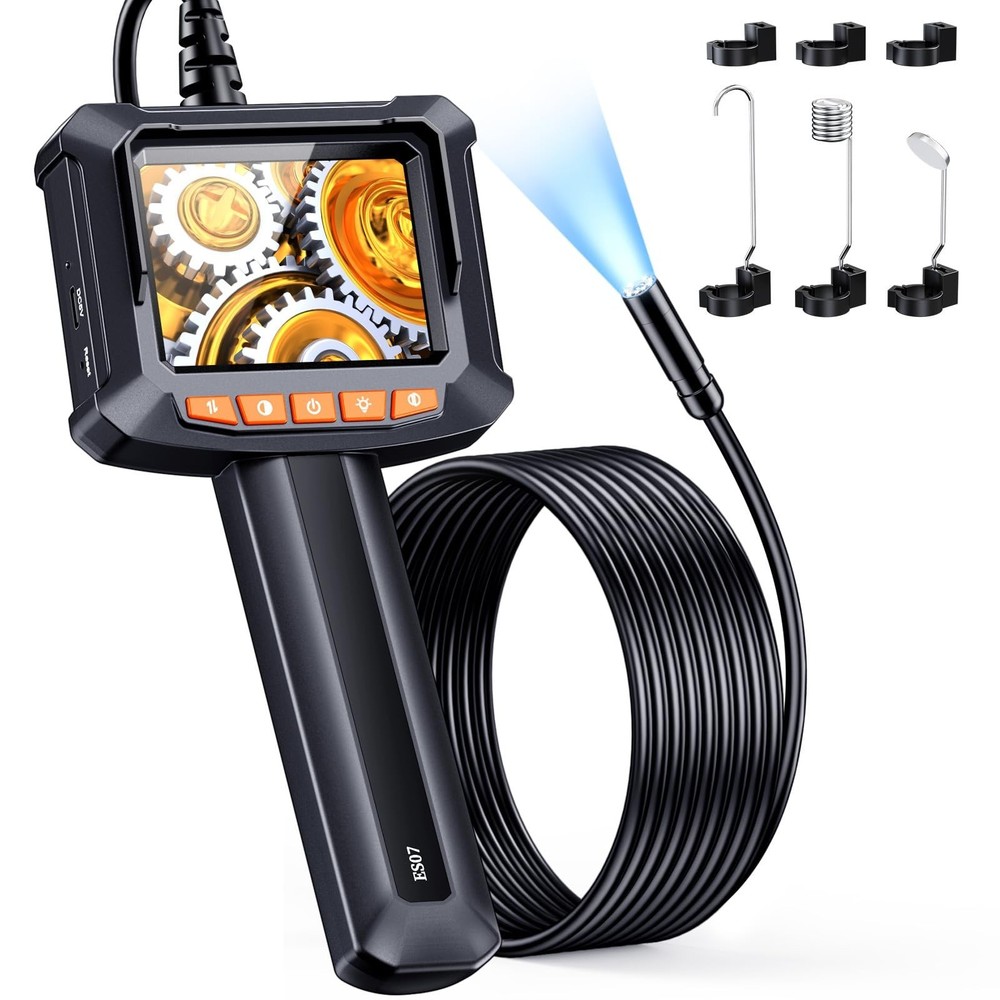 Endoscope Camera with Light, 2.8" IPS 1080P HD Handheld Borescope, 8 Adjustab...