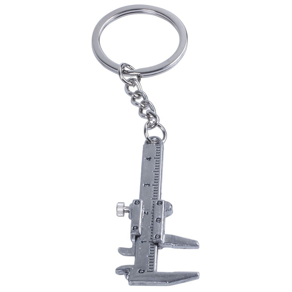 6X Silver Simulation Vernier Caliper Model Ruler Slide Keychain O1V27909