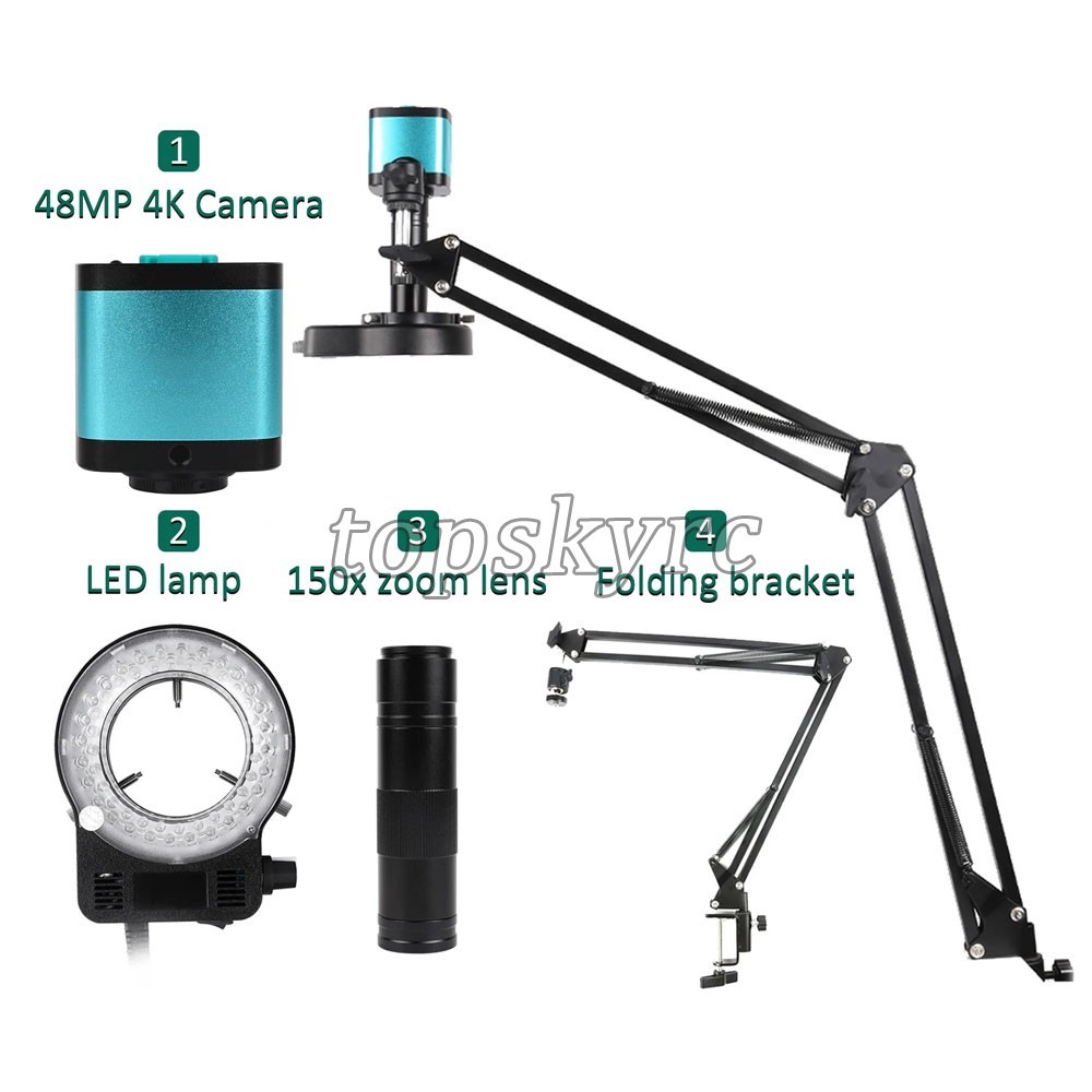 HD-1605B 48MP Microscope Camera Industrial Camera HDMI & USB + Bracket -new