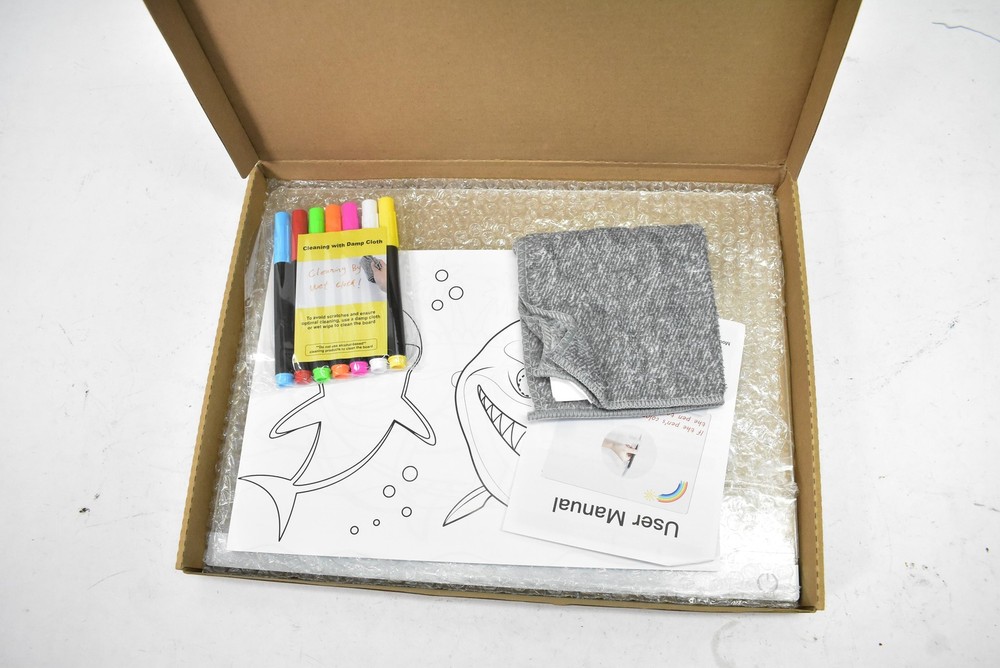 Acrylic LED Light Up Message Board Clear Dry Erase Note Panel Color Markers Set