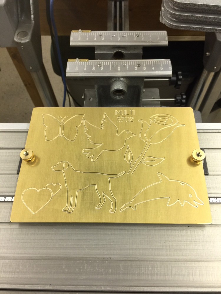 MULTI IMAGE #2 MASTER TEMPLATE BRASS ENGRAVING PLATE FOR NEW HERMES FONT TRAY