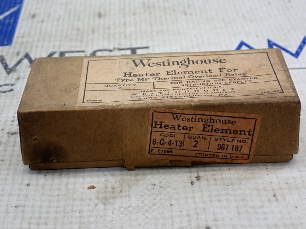 New Westinghouse Overload Heater Element 6-C-4-13, 6C413