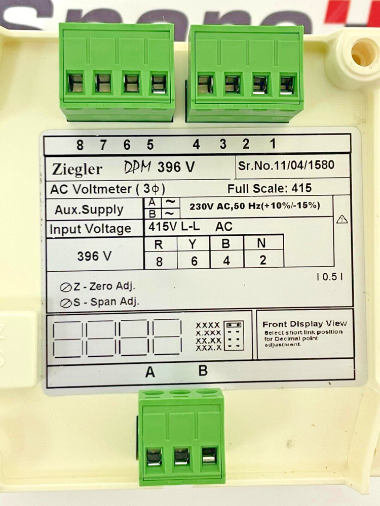 ZIEGLER DPM396V 3PH AC Voltmeter