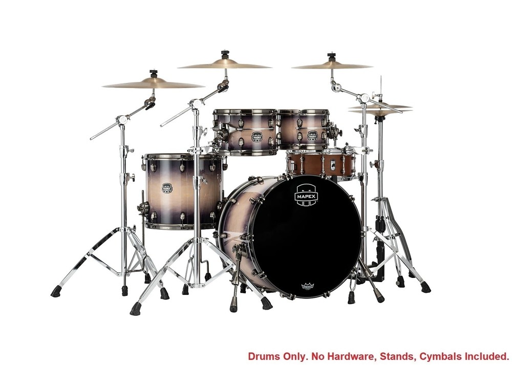 Mapex Saturn Evolution Classic Maple Exotic Violet Burst Drum Shells 22_10_12_16