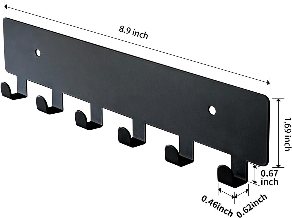 Key Holder for Wall Key Hooks with 6 Hooks Wall Mounted Key Holder for