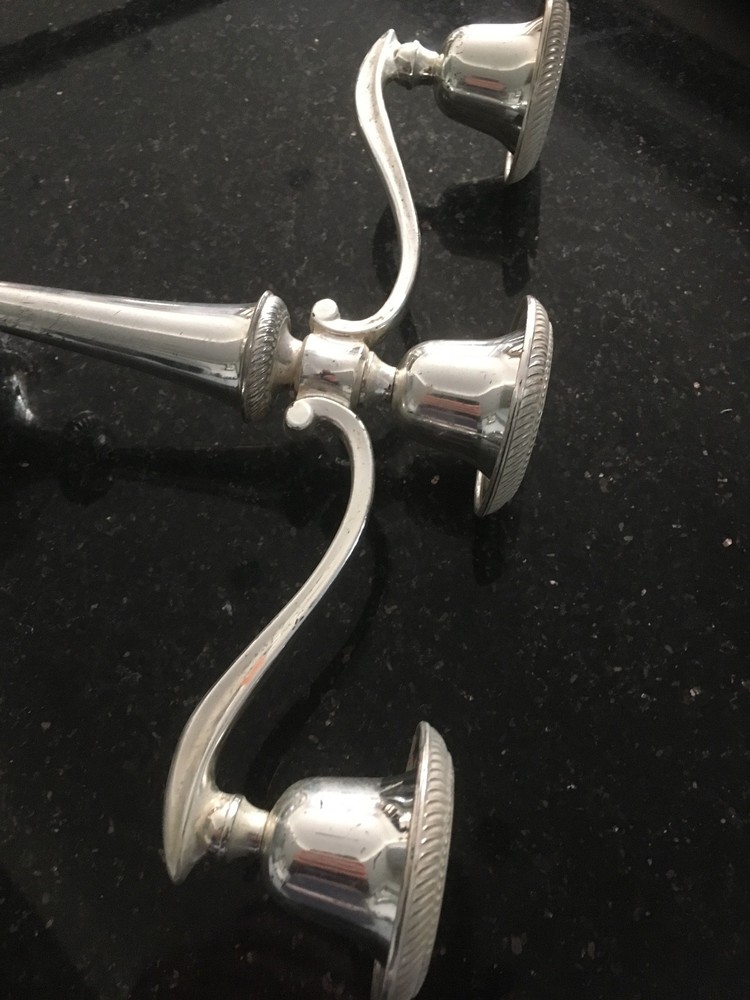 Vintage Silver Plated Three Arm Candelabra Candle Holder