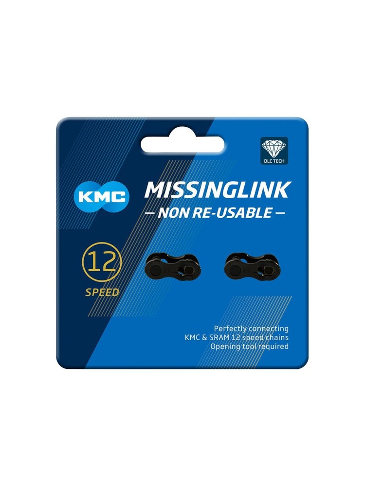 KMC Missing Link DLC Single-use Chain Link Card of 2 12 Black