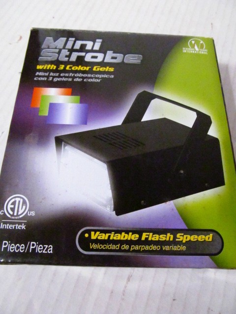 Seasonal Visions Mini Strobe with 3 Color Gels & Variable Flash Speed