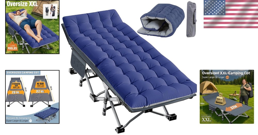 Portable Camp Bed with Padded Sleeping Surface