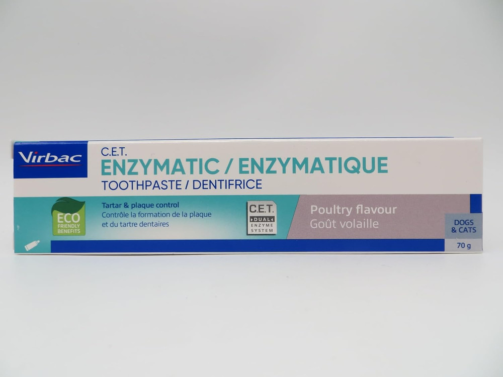 Virbac C.E.T. Enzymatic Toothpaste, Eliminates Bad Breath by Removing Plaque & T