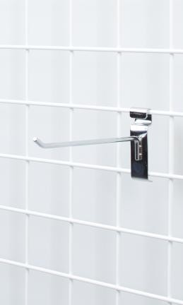 SSWBasics 8" Gridwall Hooks - Pack of 50 Chrome Wire Grid Wall Hooks - Durable
