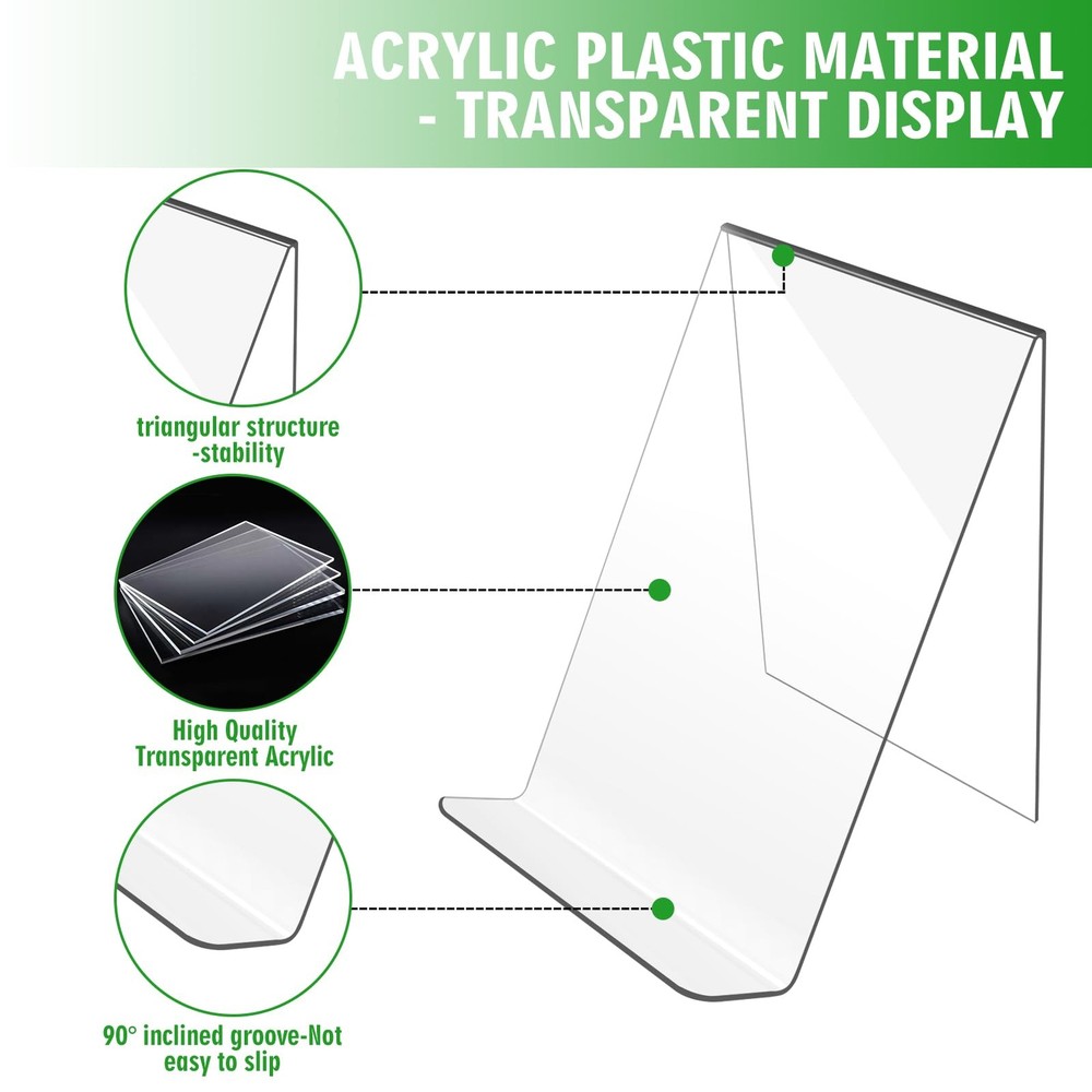 4 Pack Clear Acrylic Book Stand Display Holder for Postcard CD Frame Picture