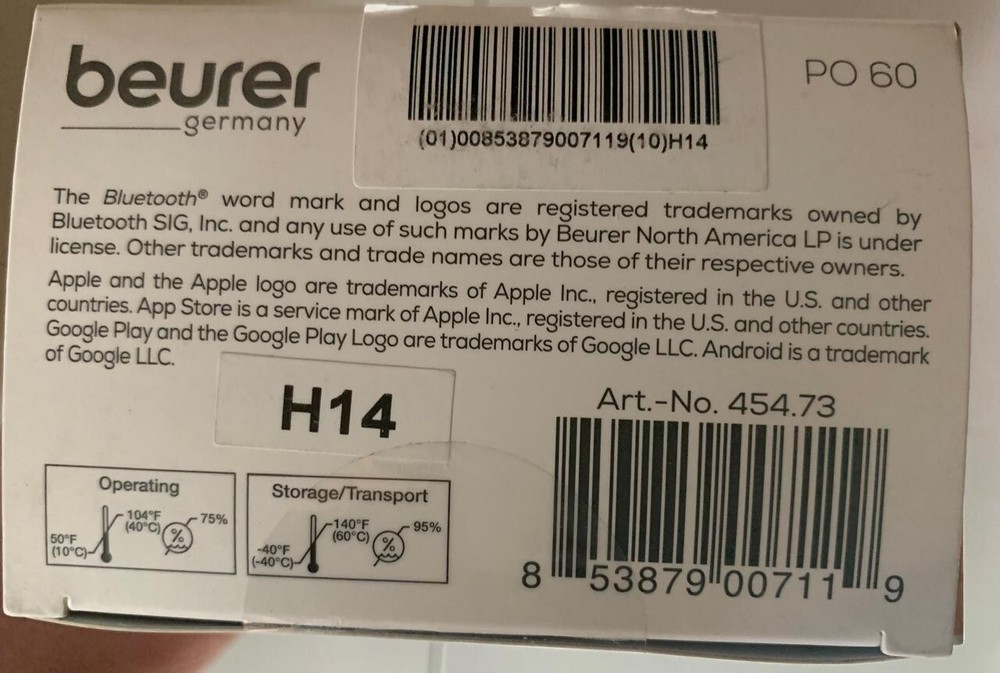 Beurer PO60 Bluetooth Pulse Oximeter