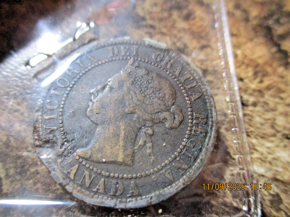 1893 CANADA LARGE CENT DAMAGE TT