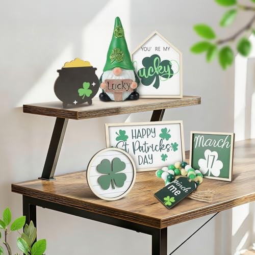 St. Patrick's Day Decorations | 7PCS St. Patrick's Day Tiered Tray Decor |