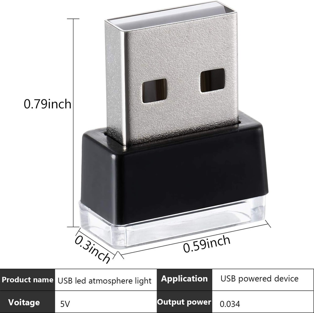 7 Pieces Mini USB LED Light Car Interior Lights USB LED Atmosphere Lamp Light Pl