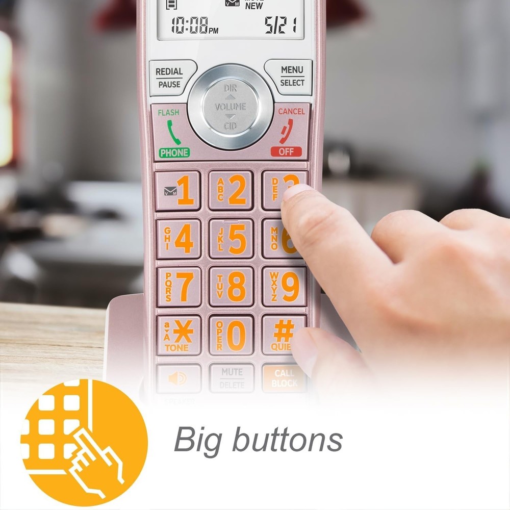 Large Screen Cordless Phone with Answering Machine