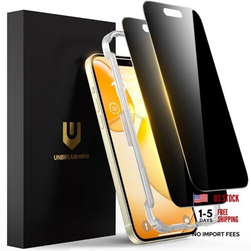 Privacy Screen Protector for Full Coverage Shatterproof Tempered iPhone 15