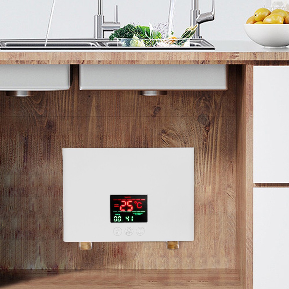 Kitchen Electric Hot Tankless Water Heater Shower Instant Boiler Bathroom 110V