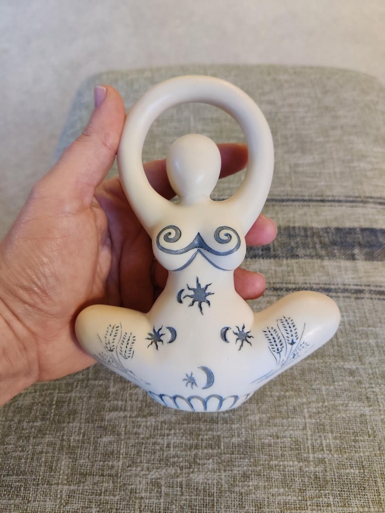 Sacred Source Offering Bowl Moon Goddess Statue - slightly damaged