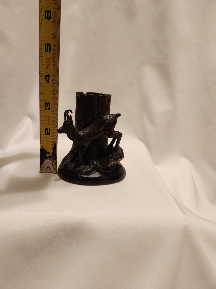 Black Forest Buck and Stump Match Holder