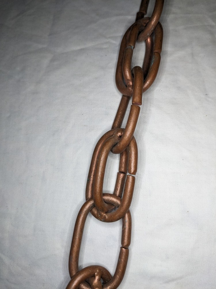 NOS Solid Copper Rain Chain 16" Extension Alternating 3D Compound Pill Link