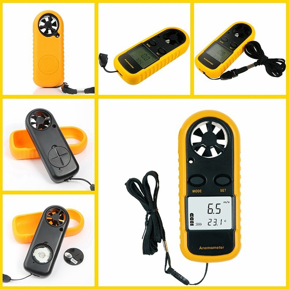 Wind Speed Meter Digital Anemometer Handheld Wind Temperature Measuring