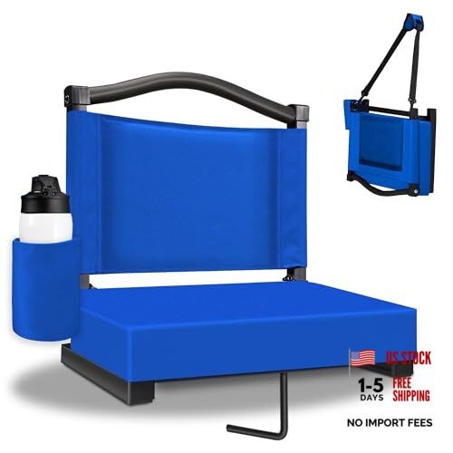 Bleacher seat, Stadium Seats with Back Support and Thick Cushion, Blue