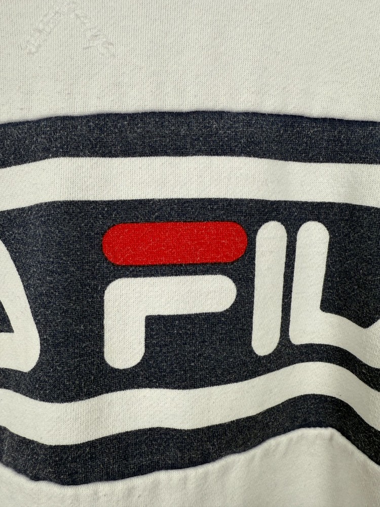 Fila Jumper White Cotton PullOver Medium M 38-40 in