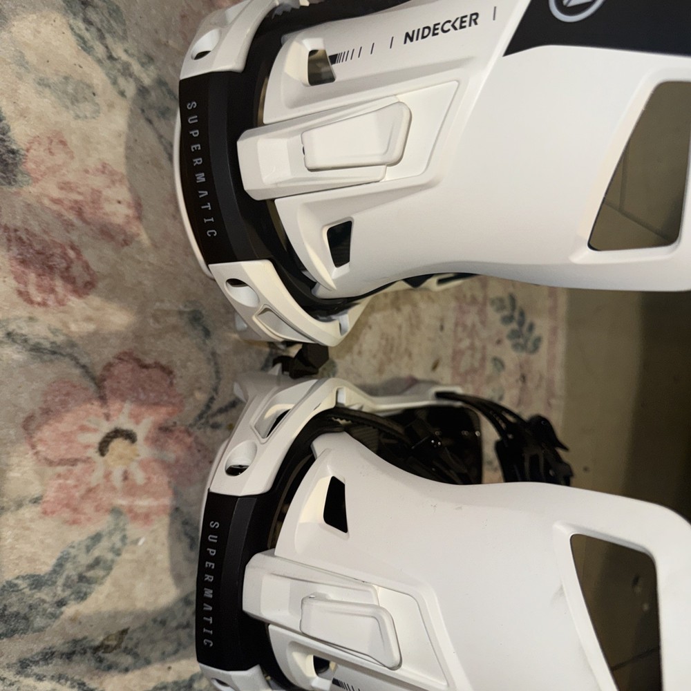Nidecker SuperMatic Drop In Snowboard Bindings White LARGE