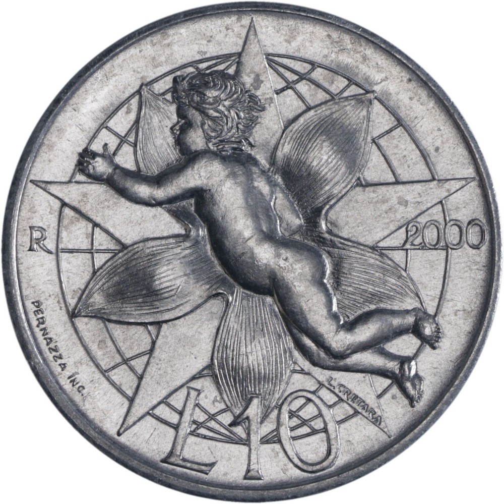 San Marino: 10 Lire Aluminum 2000 - UNC