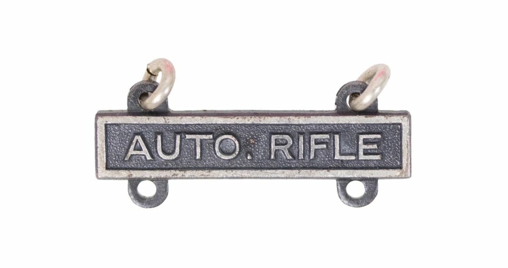Vanguard ARMY QUALIFICATION BAR:  AUTO RIFLE - SILVER OXIDIZED FINISH